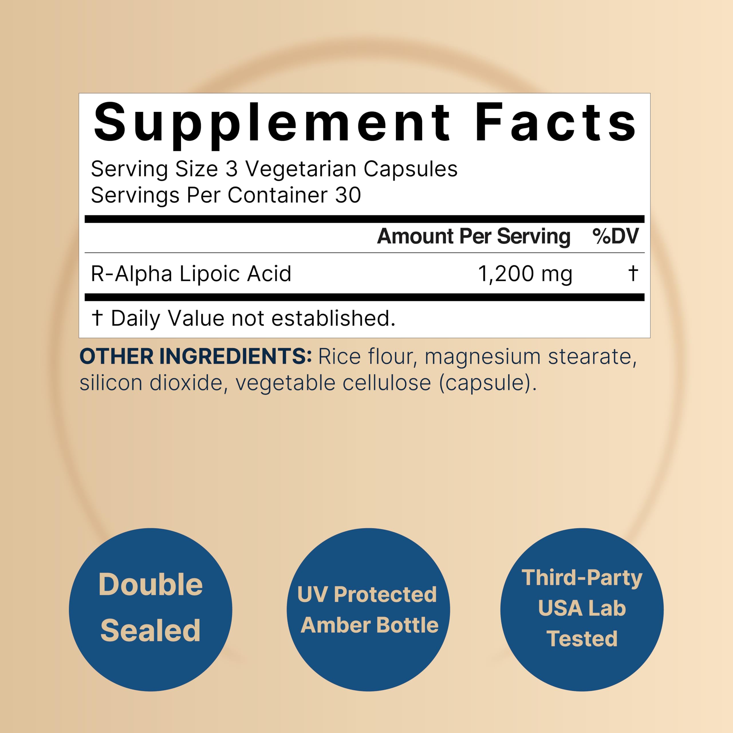 NatureBell R-Alpha Lipoic Acid capsules inside show veggie capsule form