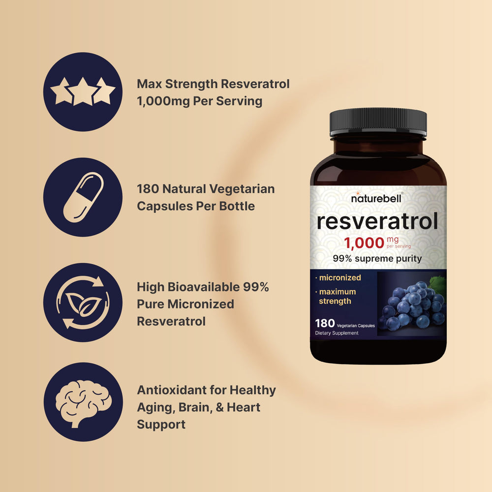 NatureBell Resveratrol third-party lab-tested stamp on packaging