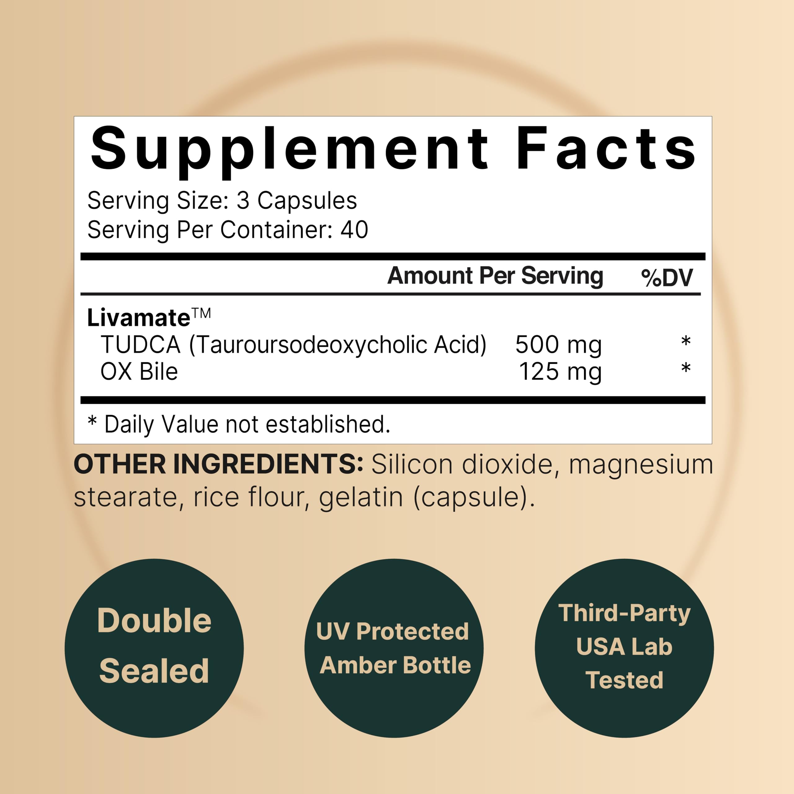 NatureBell TudCA capsules inside highlight a convenient 3-capsule serving plan