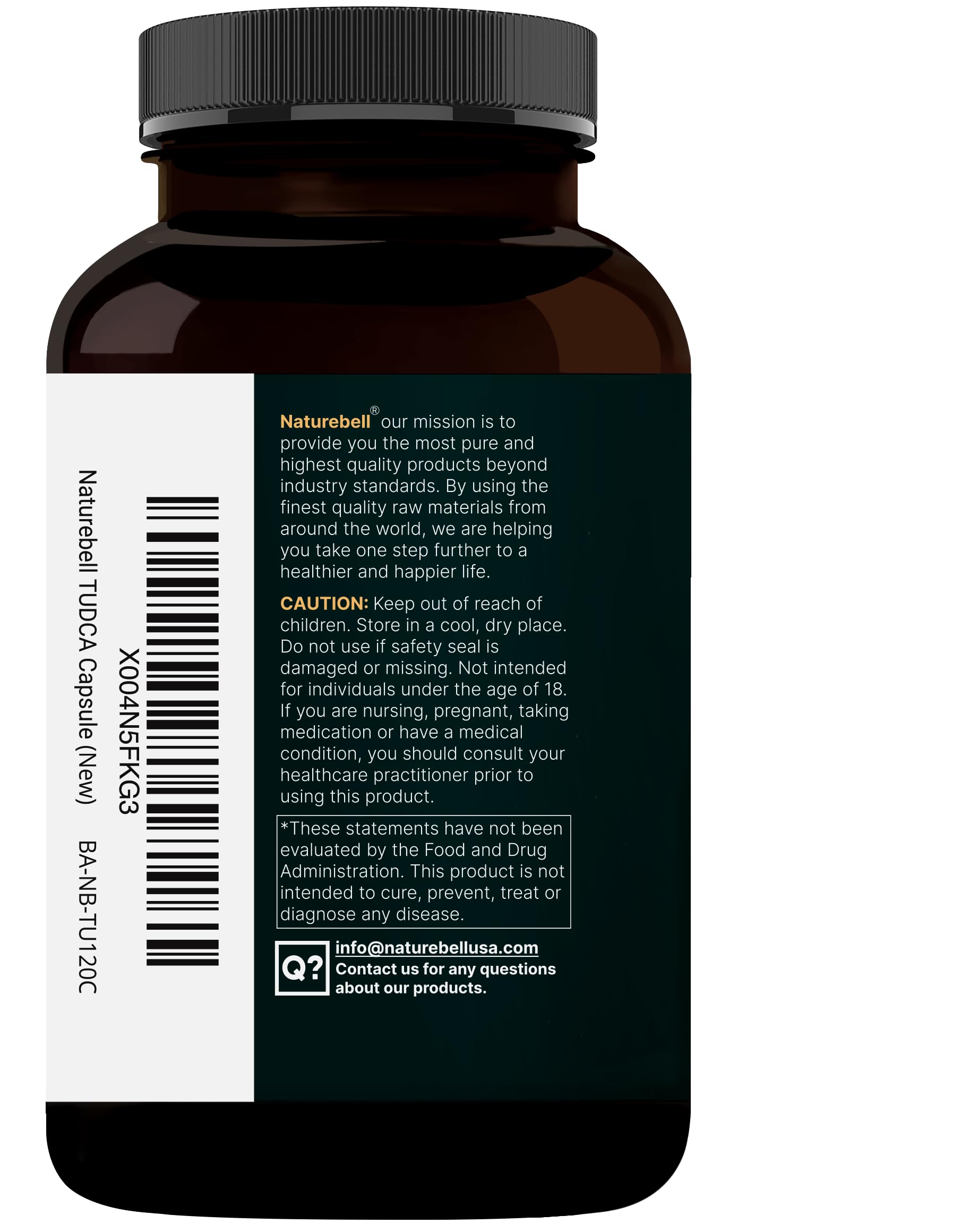 NatureBell TudCA third-party tested logo reinforces safety and potency
