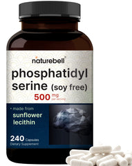 NatureBell Ultra Strength PS 500mg bottle with capsules for daily cognitive support.