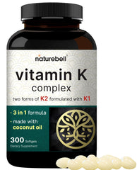 NatureBell Vitamin K Complex bottle showing full-spectrum K for heart and bone support