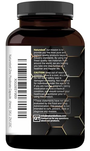 NatureBell zinc 100mg capsules close up for easy daily supplementation