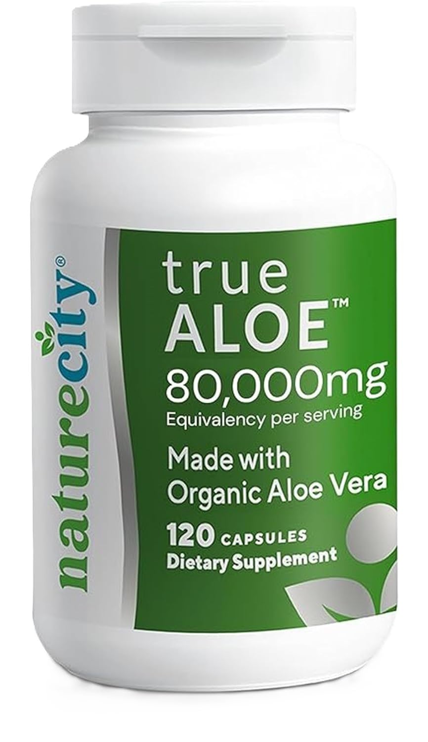 NatureCity True-Aloe bottle cap close-up highlighting purity and quality