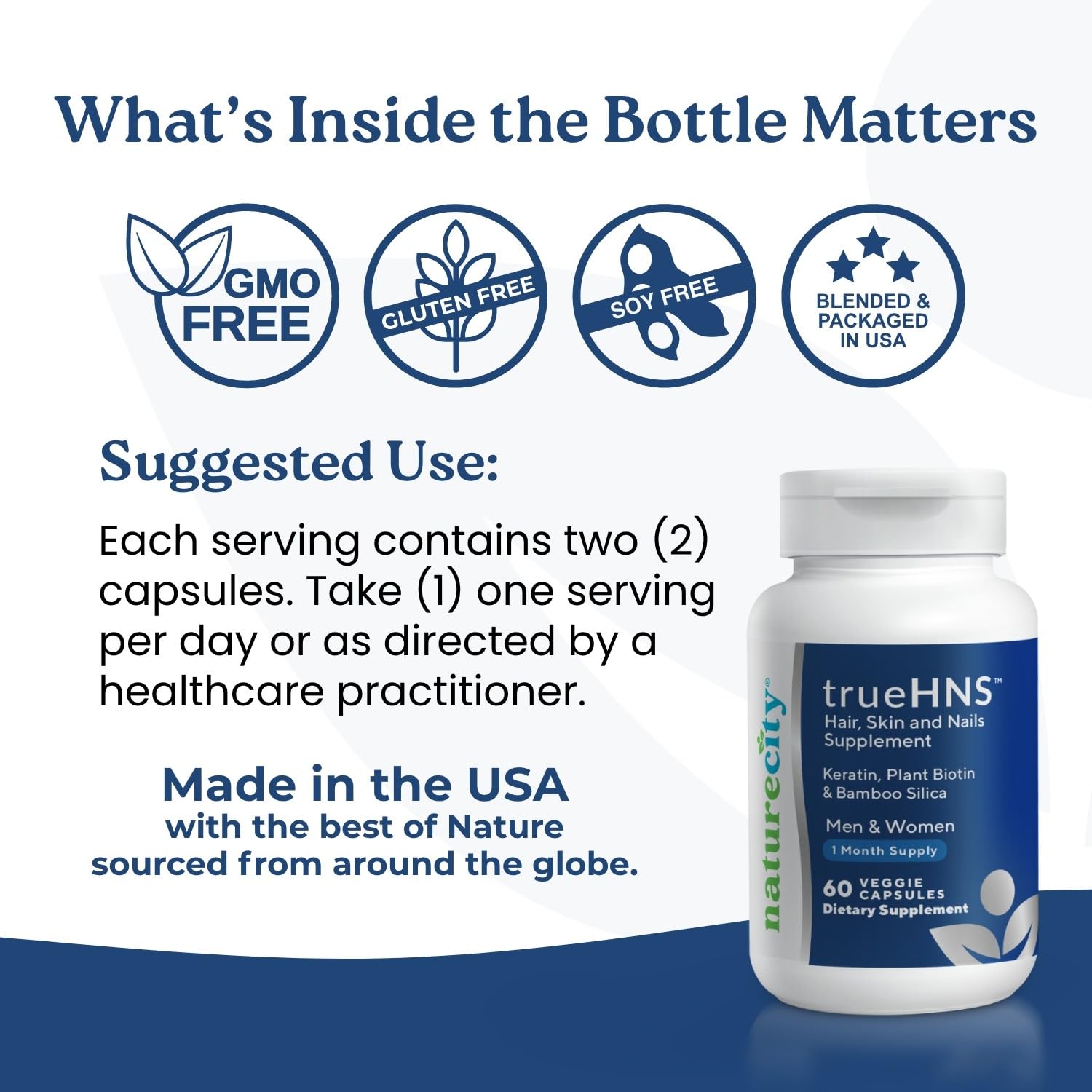NatureCity True-HNS packaging indicating USA-made quality