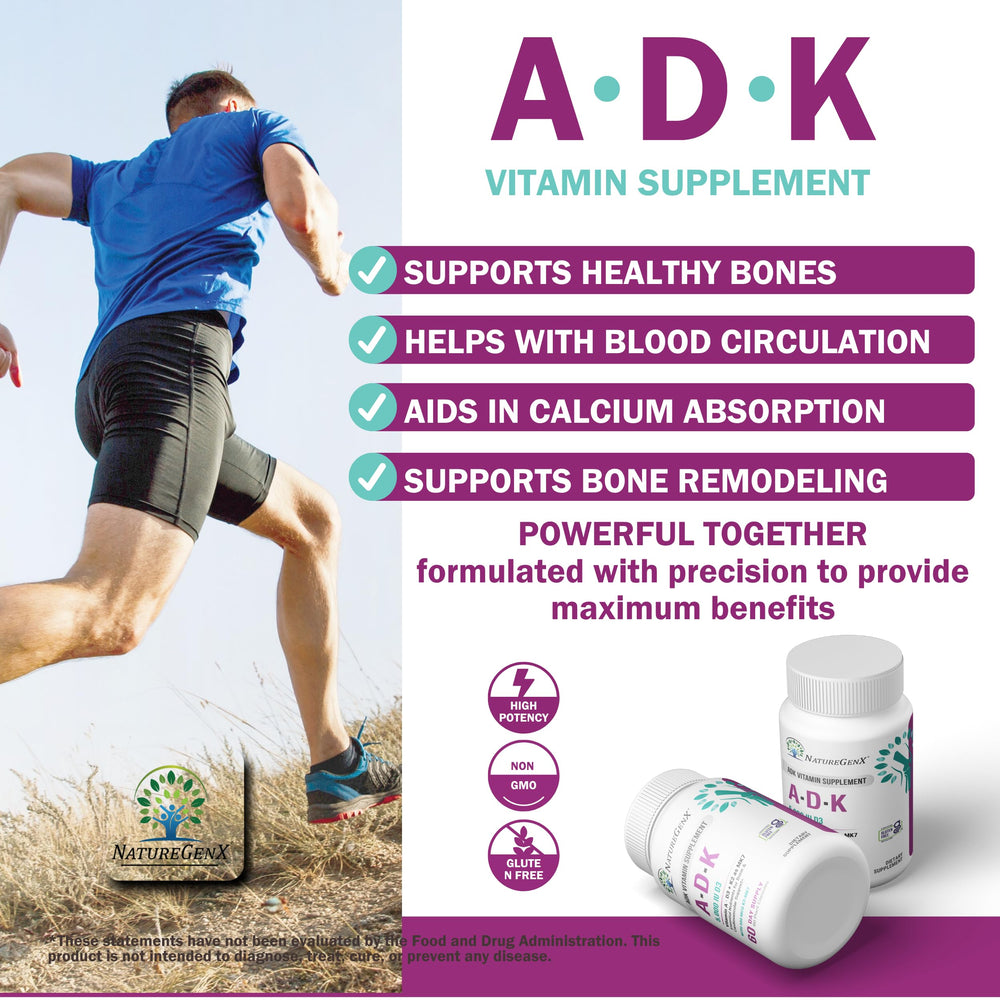 NatureGenX ADK dosage information on packaging for simple daily intake.
