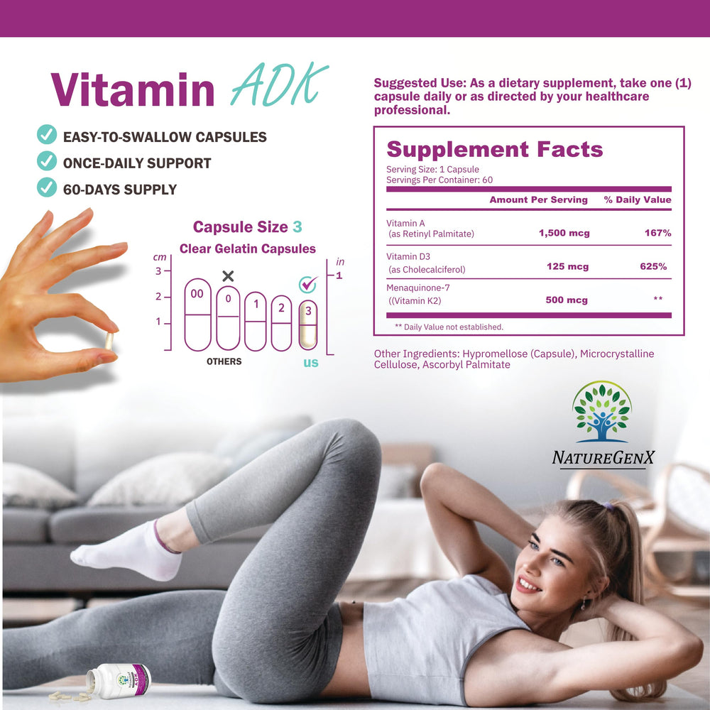 NatureGenX ADK label highlights gluten-free, dairy-free, soy-free formulation