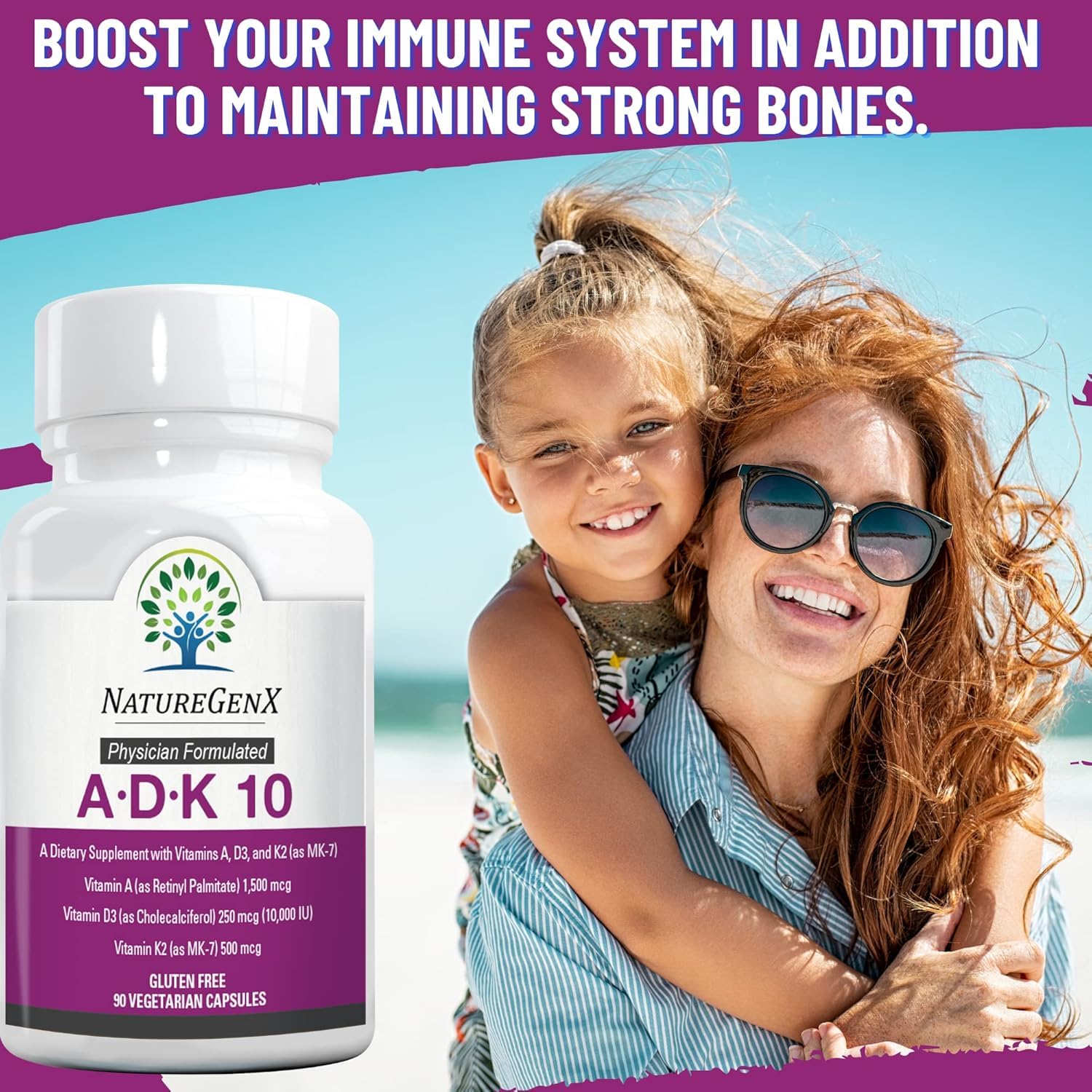 NatureGenX ADK10 plant-based capsules close-up emphasizes easy digestion
