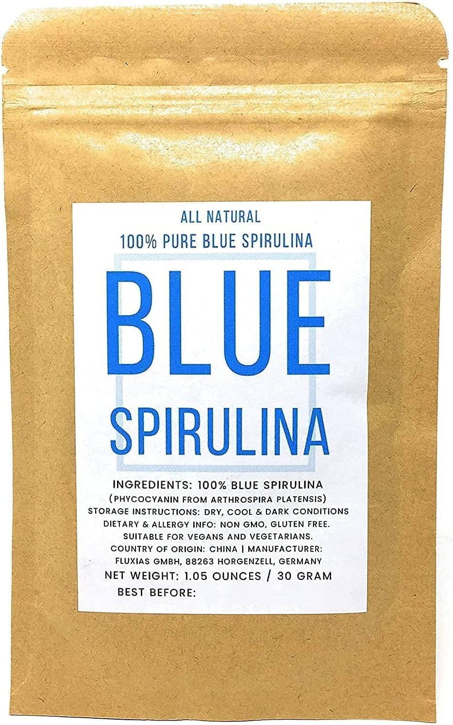 Naturegrail blue spirulina powder noodles reveal vibrant blue strands.