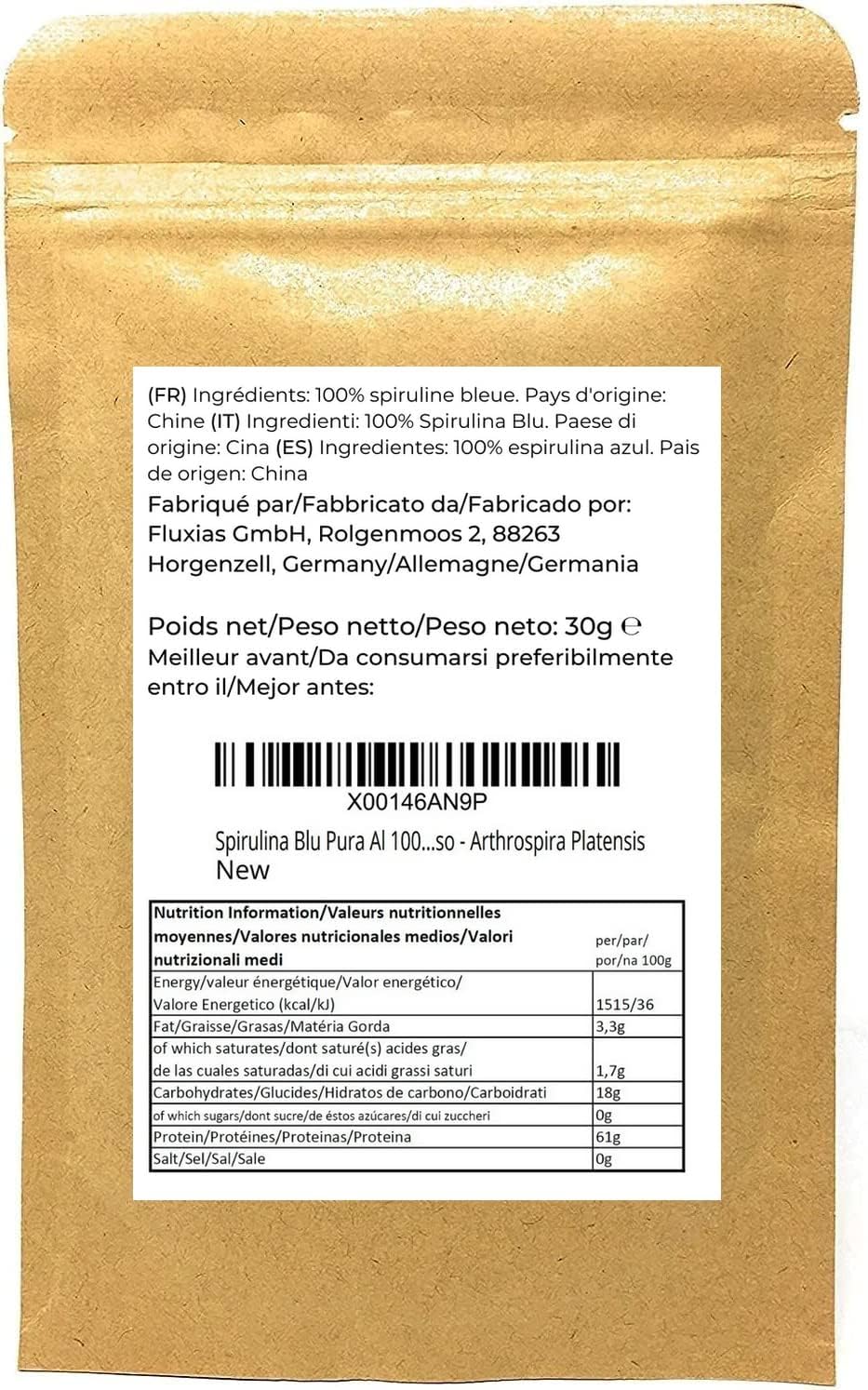 Naturegrail blue spirulina powder swirl demonstrates color transformation in foods.