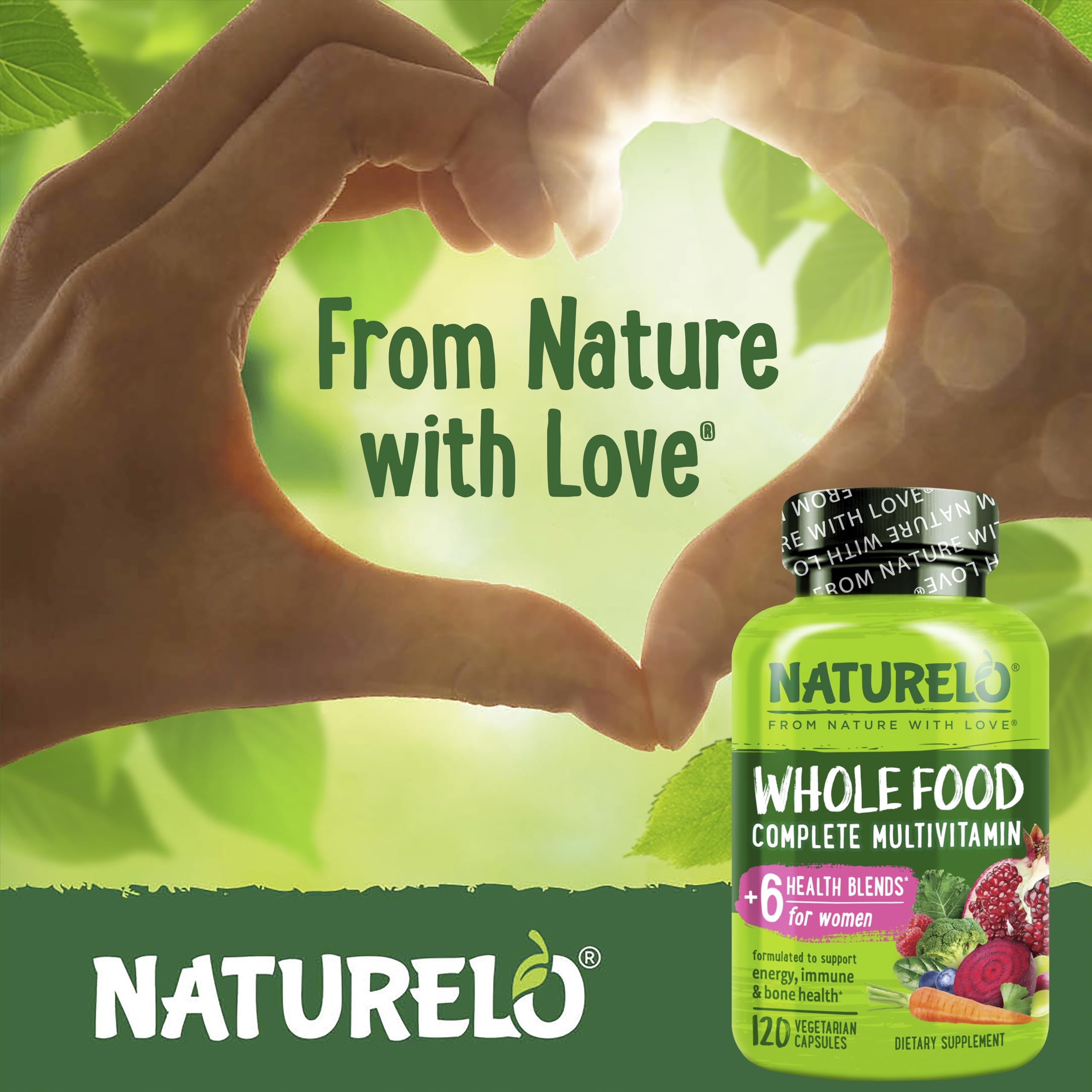 Naturelo antioxidant herbs with turmeric and green tea support daily vitality.
