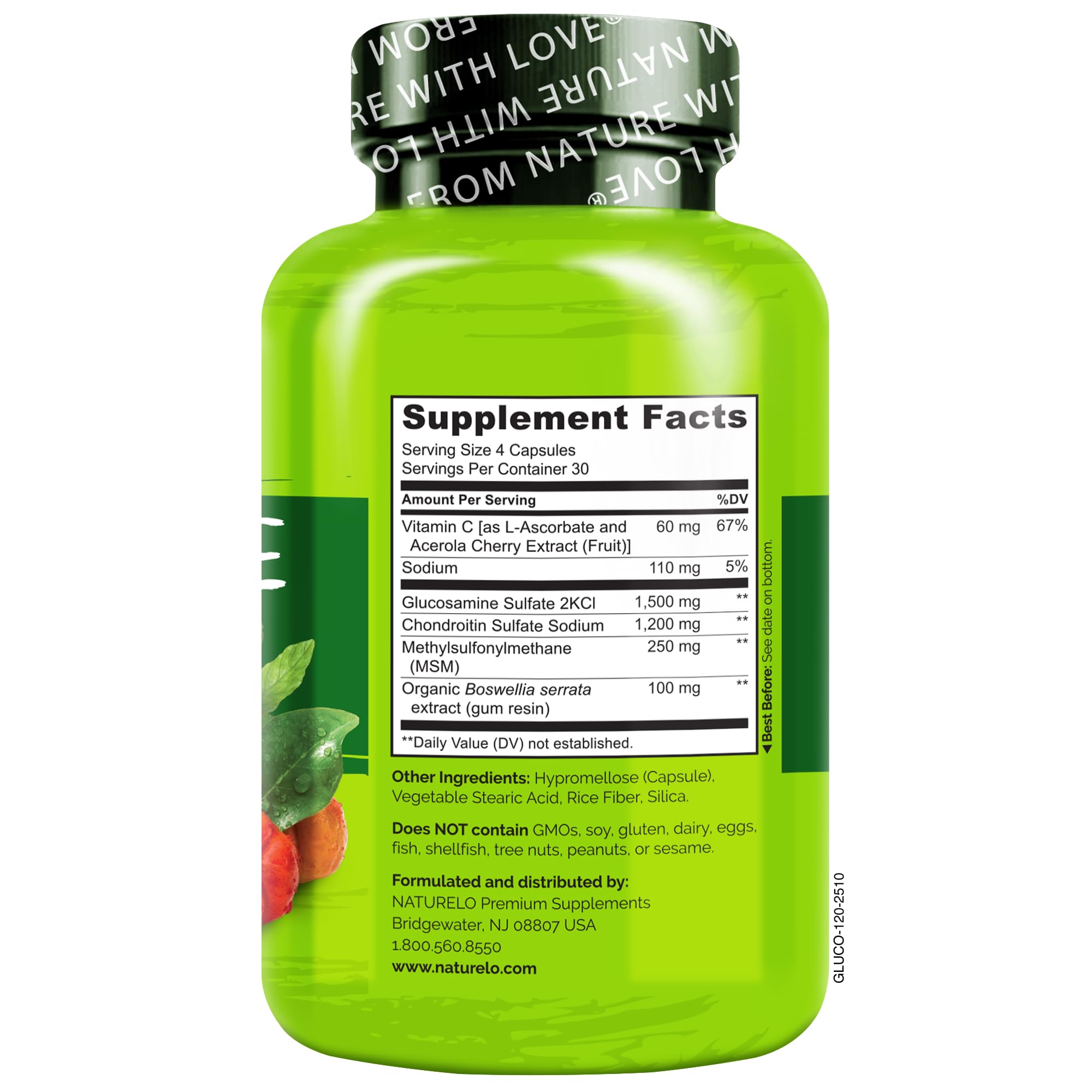 Naturelo Boswellia ingredient visual highlighting natural joint nourishment.