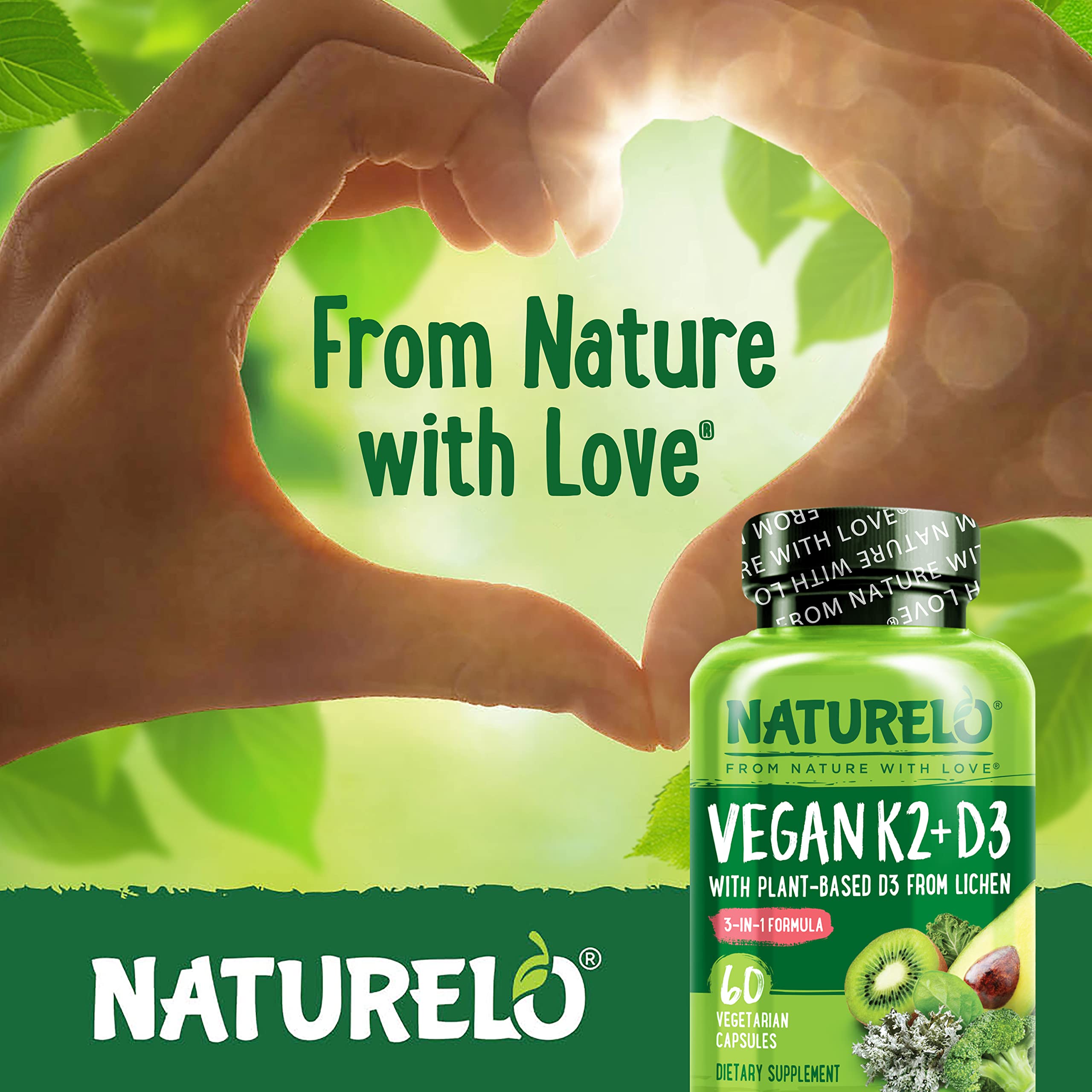 NATURELO bottle pour shot suggests easy daily dosage.