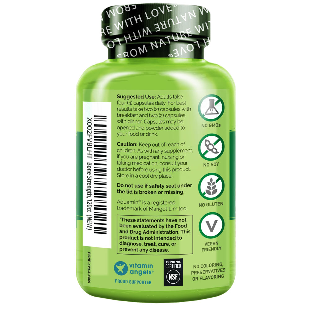Naturelo bottle close-up showing vegan friendly certification and clean ingredients
