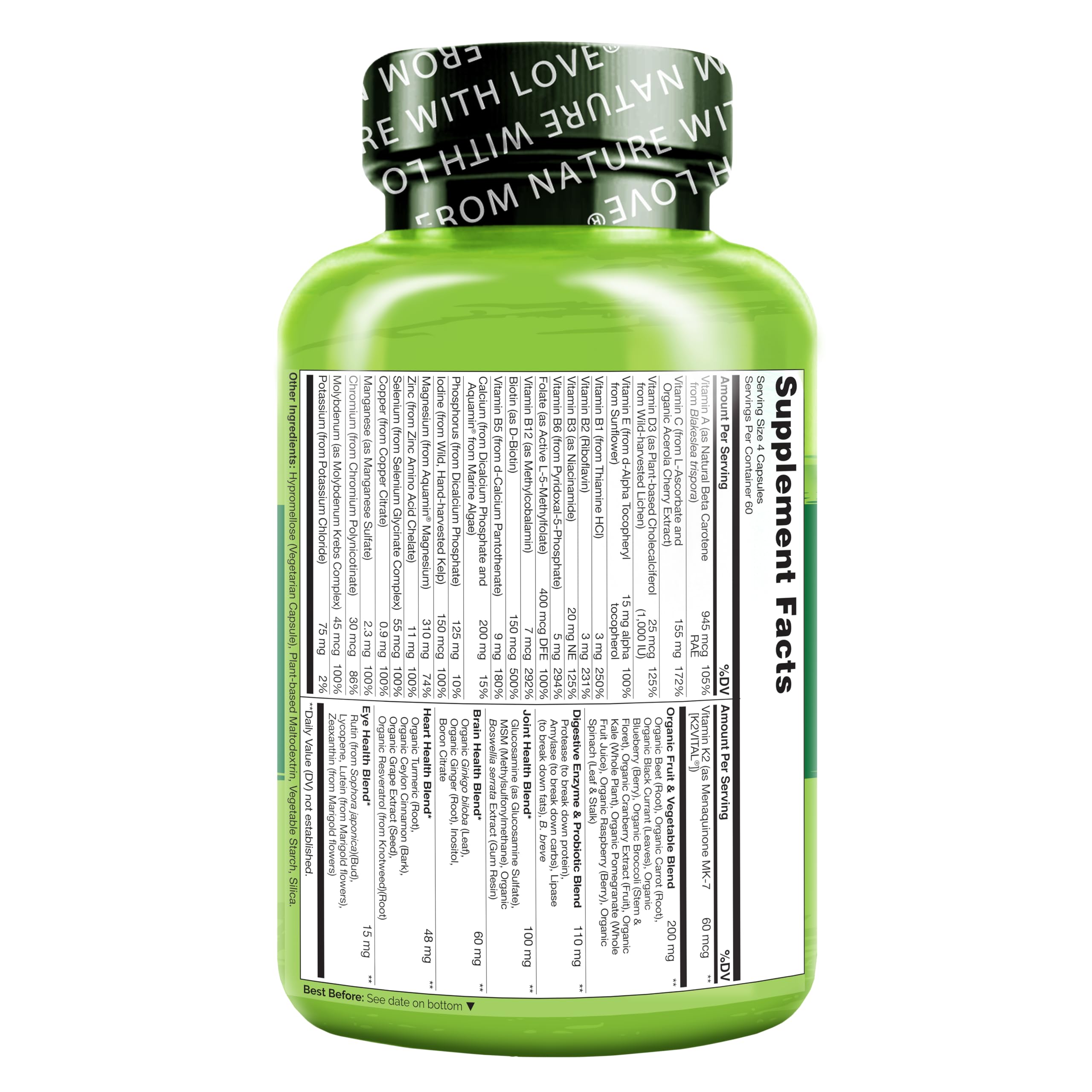 NATURELO bottle beside a smoothie for a simple daily wellness routine.