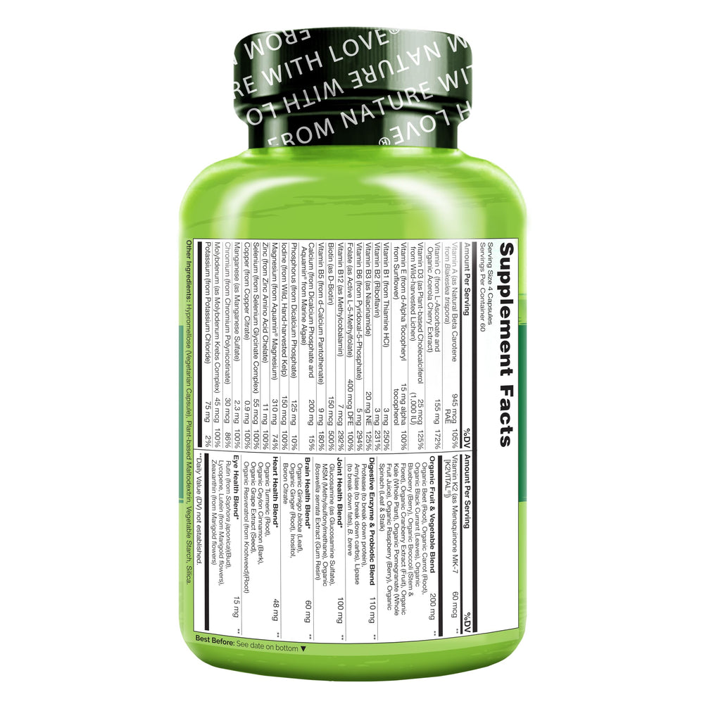 NATURELO bottle beside a smoothie for a simple daily wellness routine.