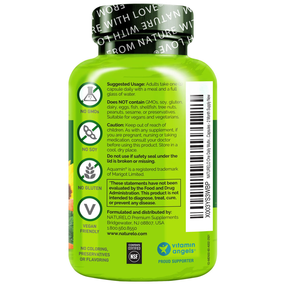 Naturelo vegan non-GMO badge reinforces clean, plant-based nutrition in the supplement