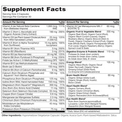 Naturelo mens multivitamin tablets arranged with fruits for whole-food nutrition