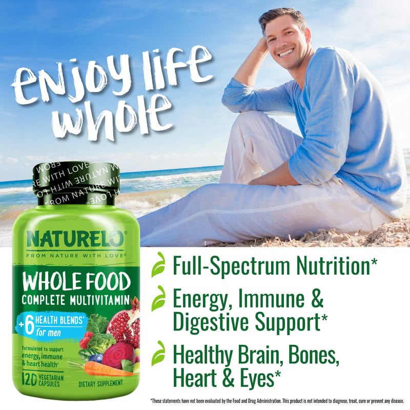 Naturelo multivitamin bottle with turmeric and green tea for antioxidant support