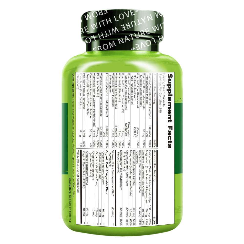 Naturelo One Daily Multivitamin for Women non-GMO gluten-free badge