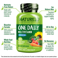 NATURELO organic fruits and vegetables representing whole-food ingredients