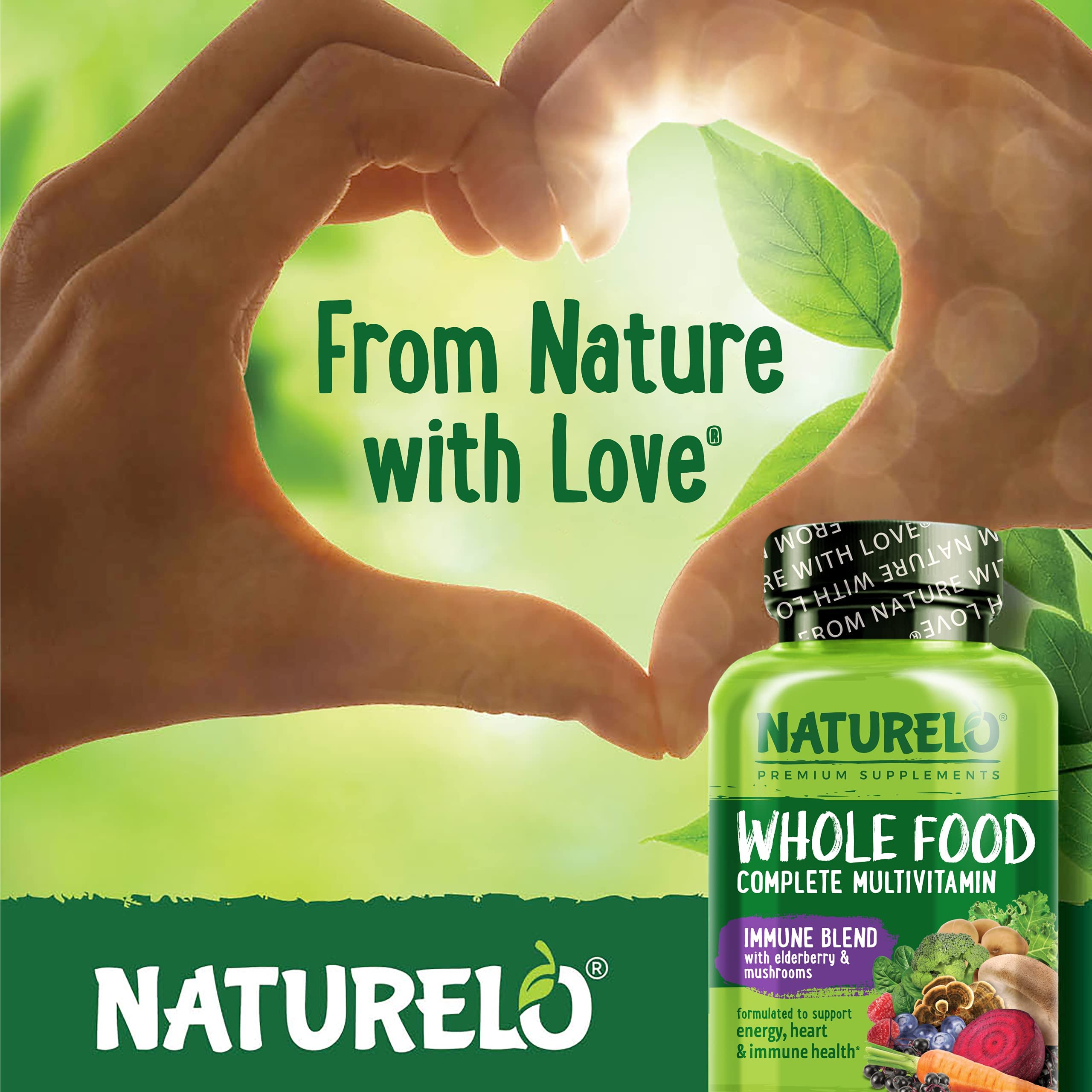 Naturelo organic fruits and veggies blend adds real food-based nutrients.