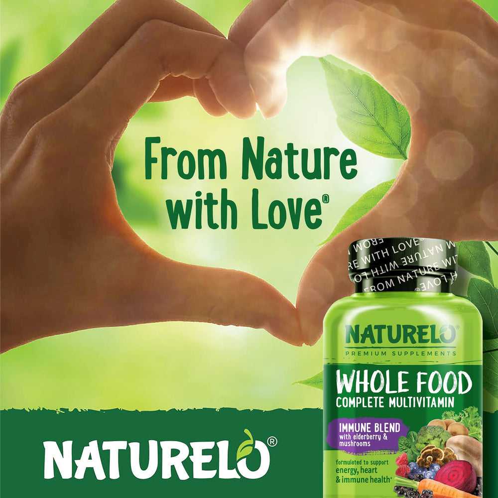 Naturelo organic fruits and veggies blend adds real food-based nutrients.