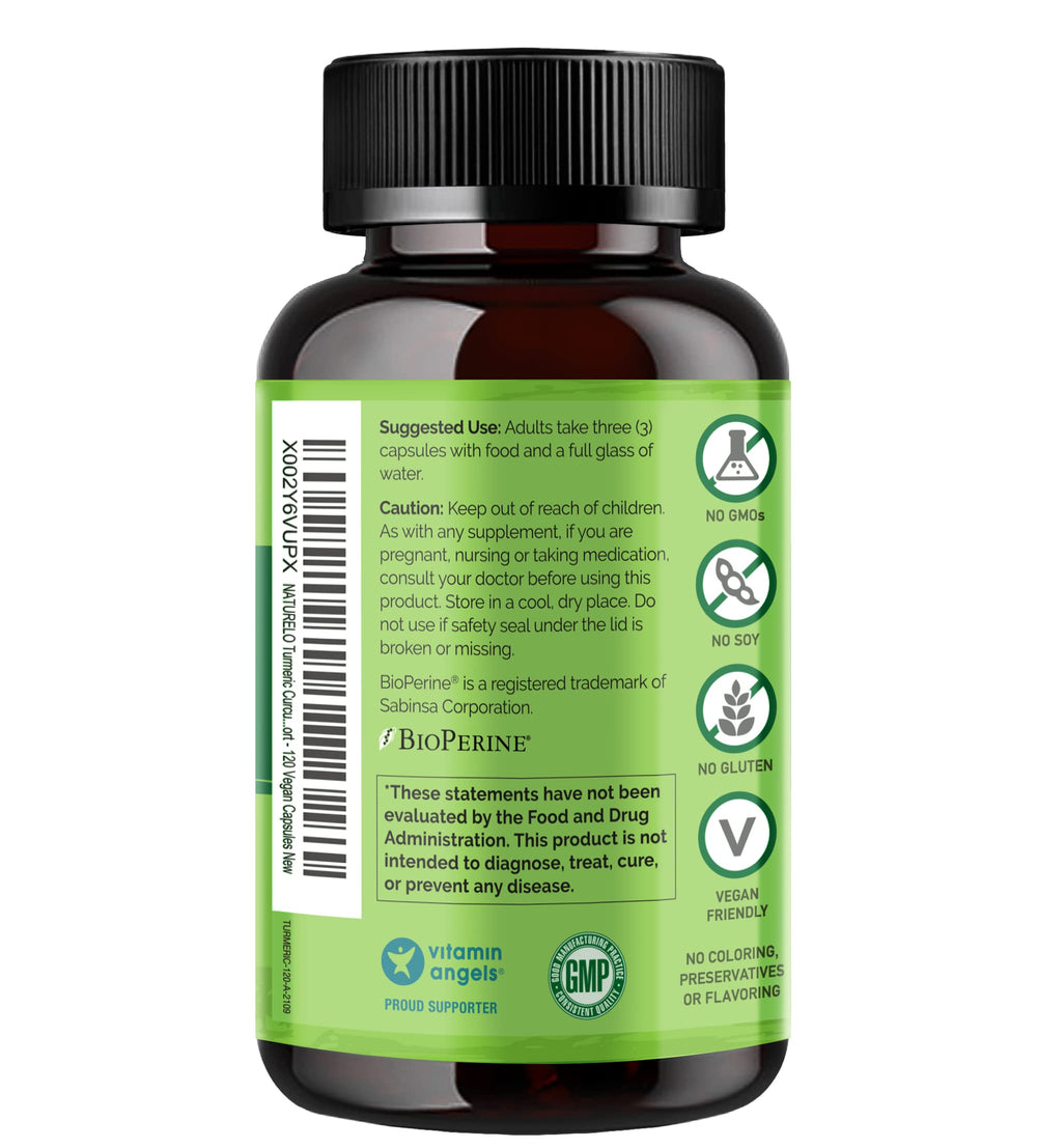 NATURELO organic turmeric and ginger ingredients showcase pure plant nutrition