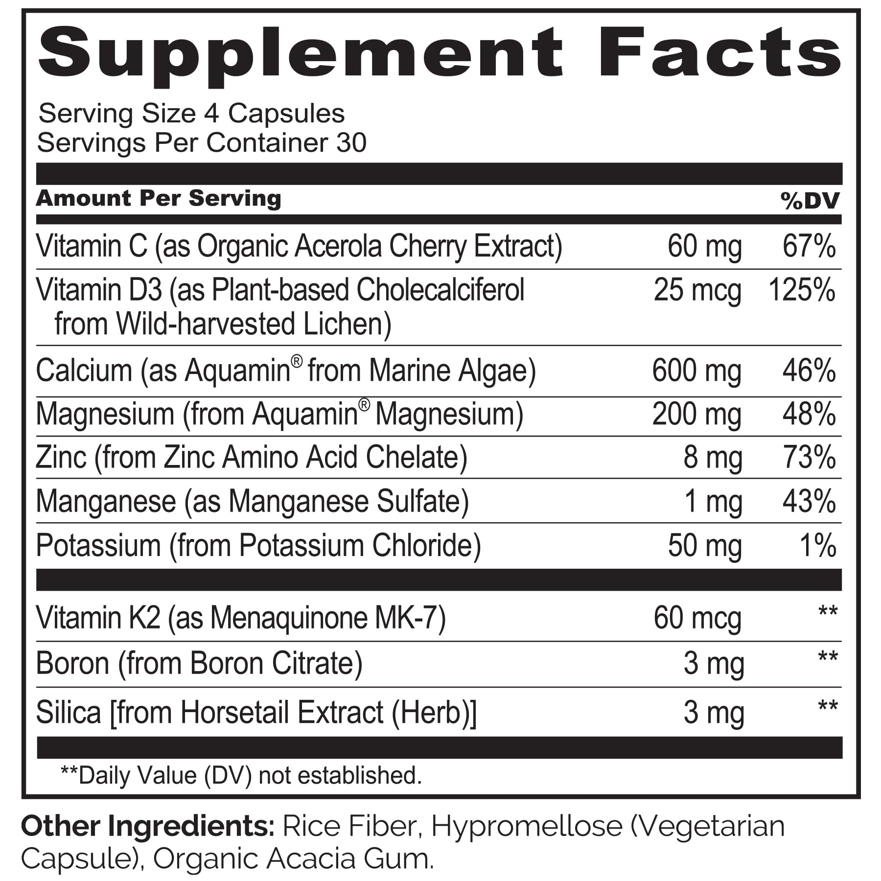 Naturelo plant-based calcium from marine algae with D3 from lichen visual