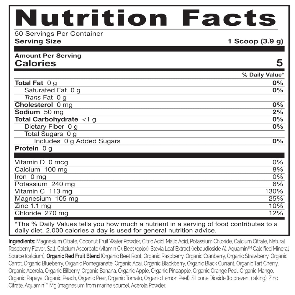 Naturelo plant-based ingredients label highlighting natural minerals from plant sources.
