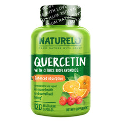Naturelo Quercetin bottle with citrus bioflavonoids supports seasonal immune comfort