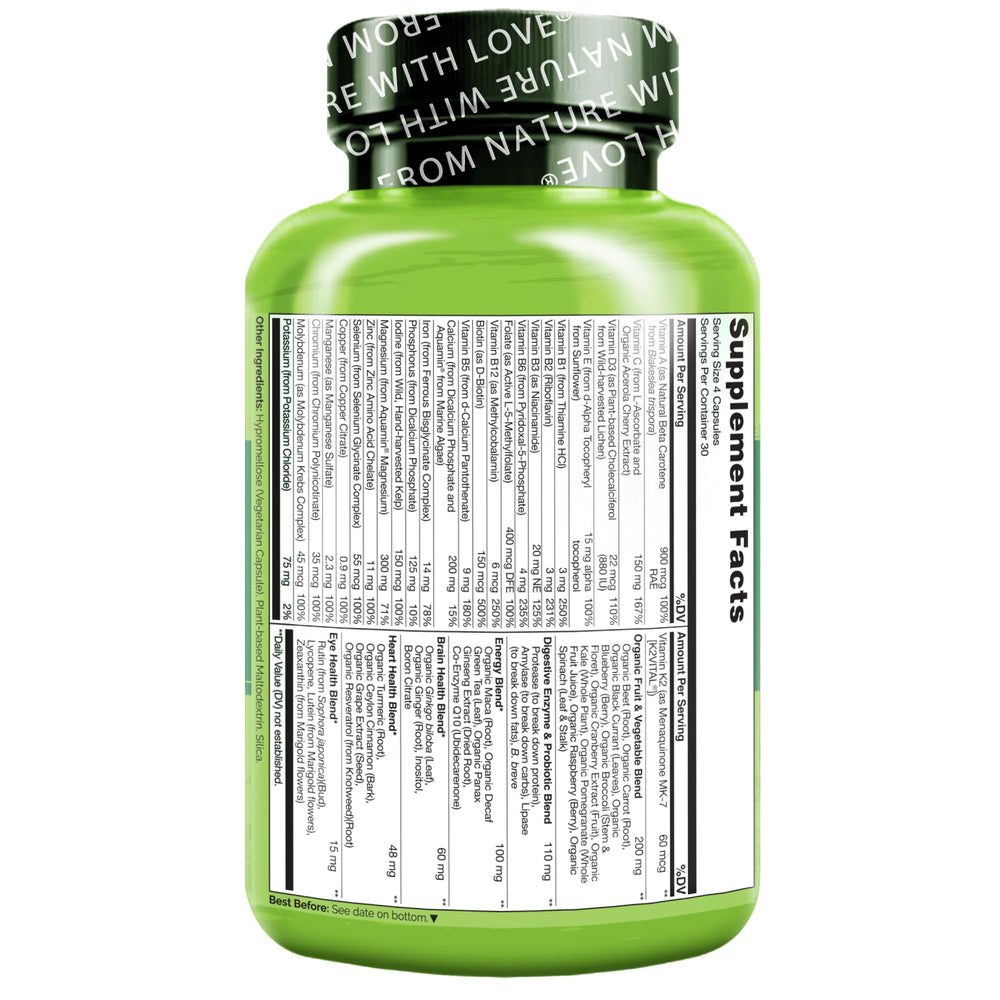Naturelo vegan capsules container on shelf for convenient daily nutrition.