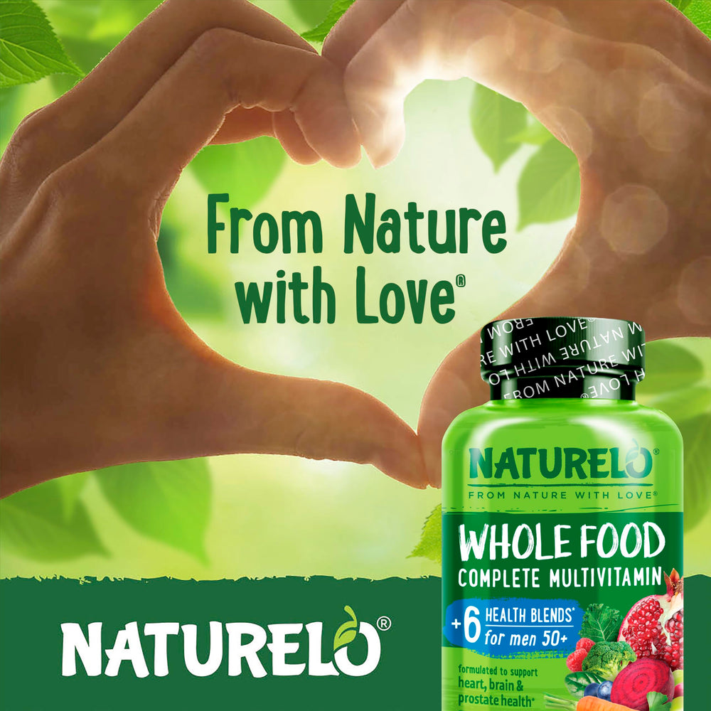 Naturelo vegan-friendly label signals plant-based nutrition suitable for restricted diets.