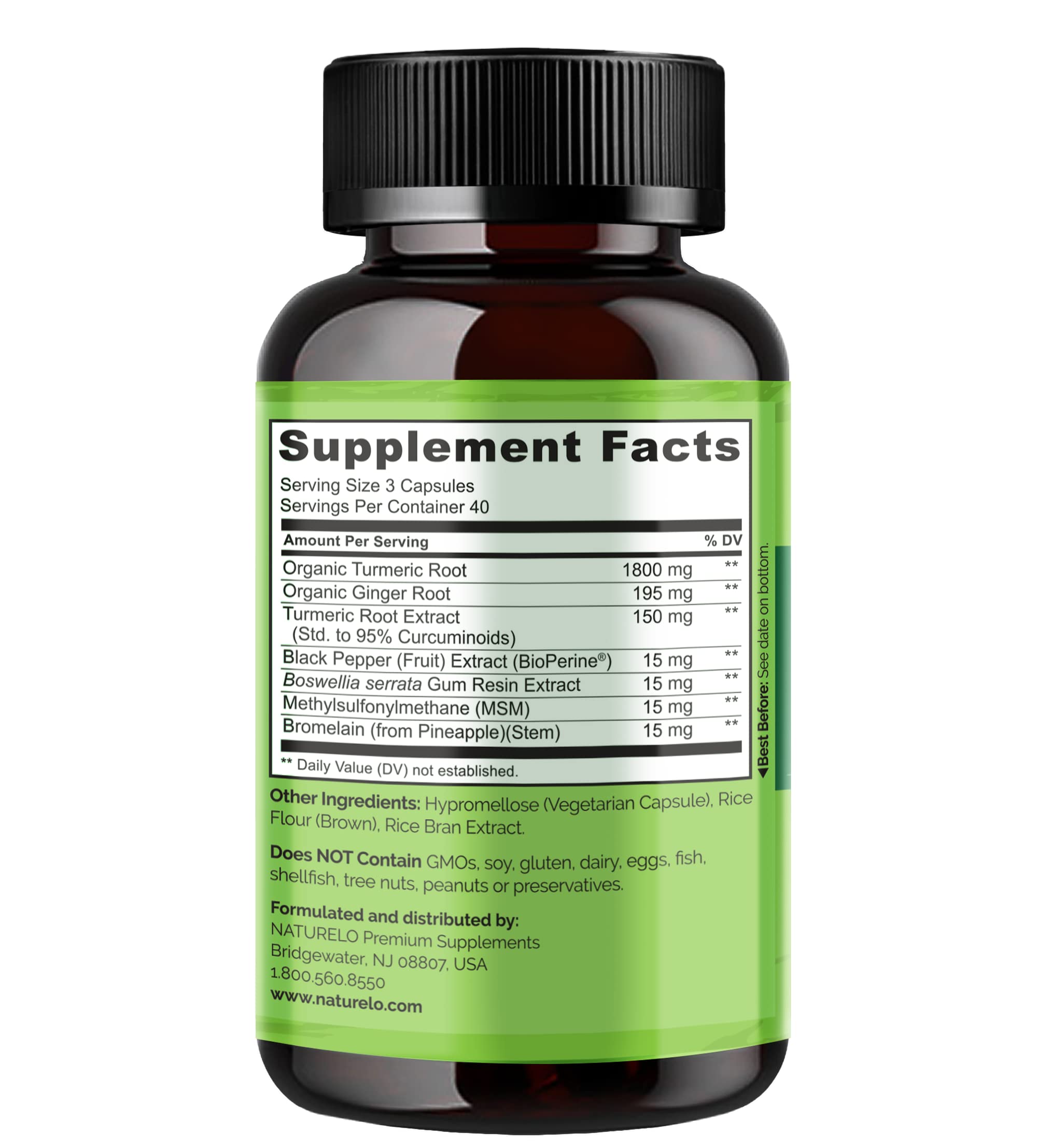 NATURELO vegan gluten-free capsules pack communicates clean label advantage