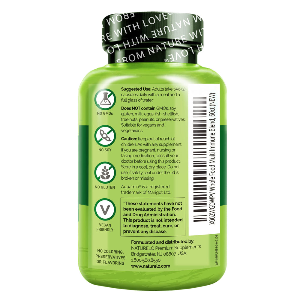 Naturelo vegan non-GMO formula with no preservatives for clean daily use.