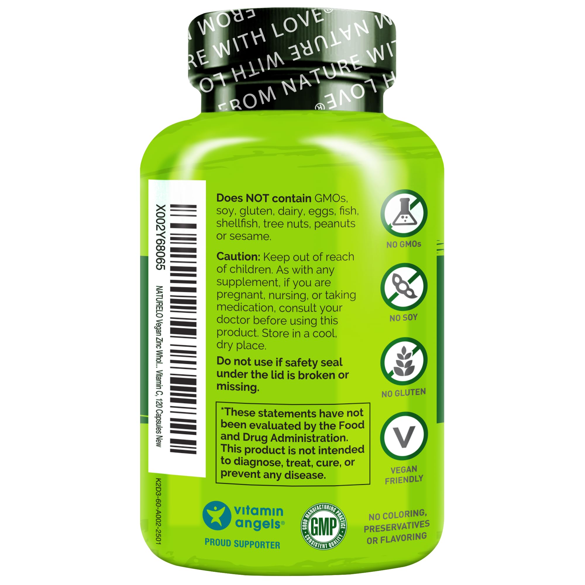 Naturelo zinc product image showing beauty-from-within for skin.