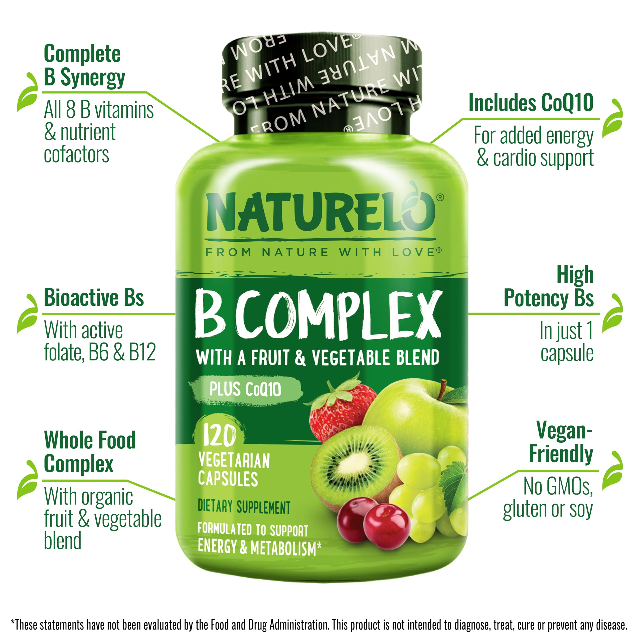 Naturelo Vitamin B Complex is vegan and gluten-free, designed for plant-based lifestyles.