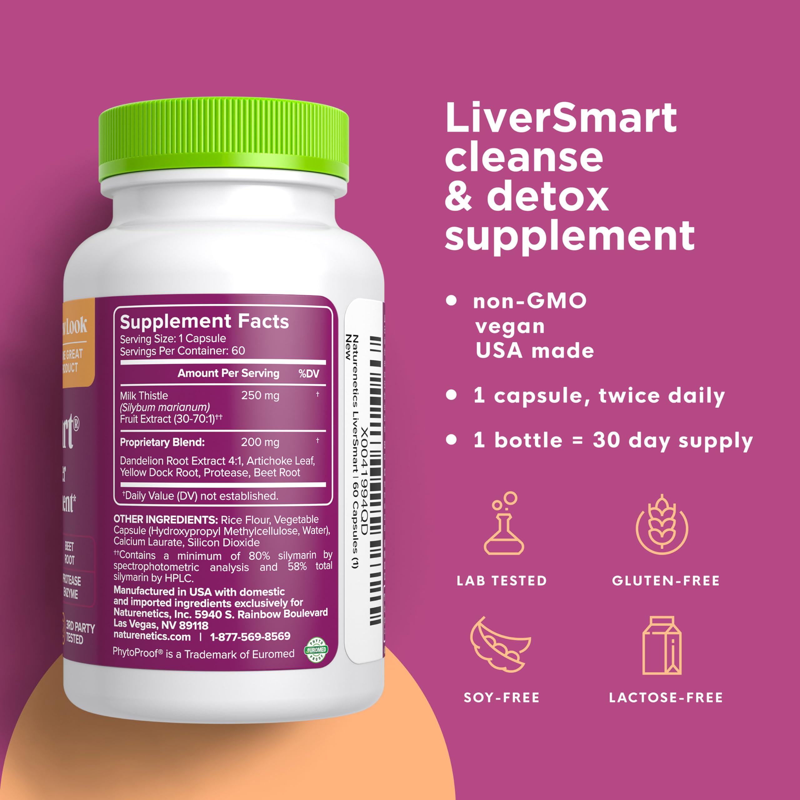 Naturenetics Milk Thistle capsules closeup for easy daily intake