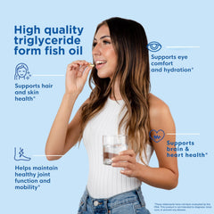 Naturenetics omega-3 softgels close-up showing lemon flavor and easy digestion