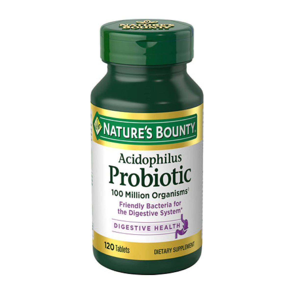 Nature's Bounty Lactobacillus Acidophilus tablets for daily digestive support.