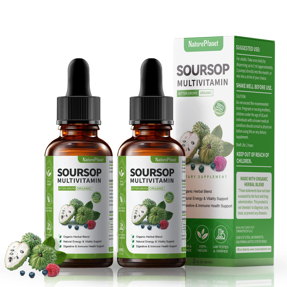 NaturePlanet Soursop Bitters Drops bottle for easy daily wellness on the go