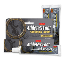Natureplex athlete’s foot cream tube application for fast relief.