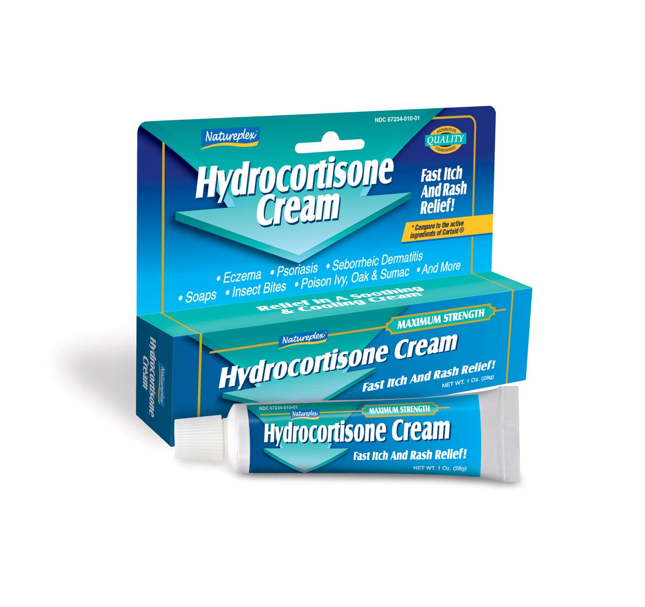 Made in USA label on Natureplex Hydrocortisone Cream packaging