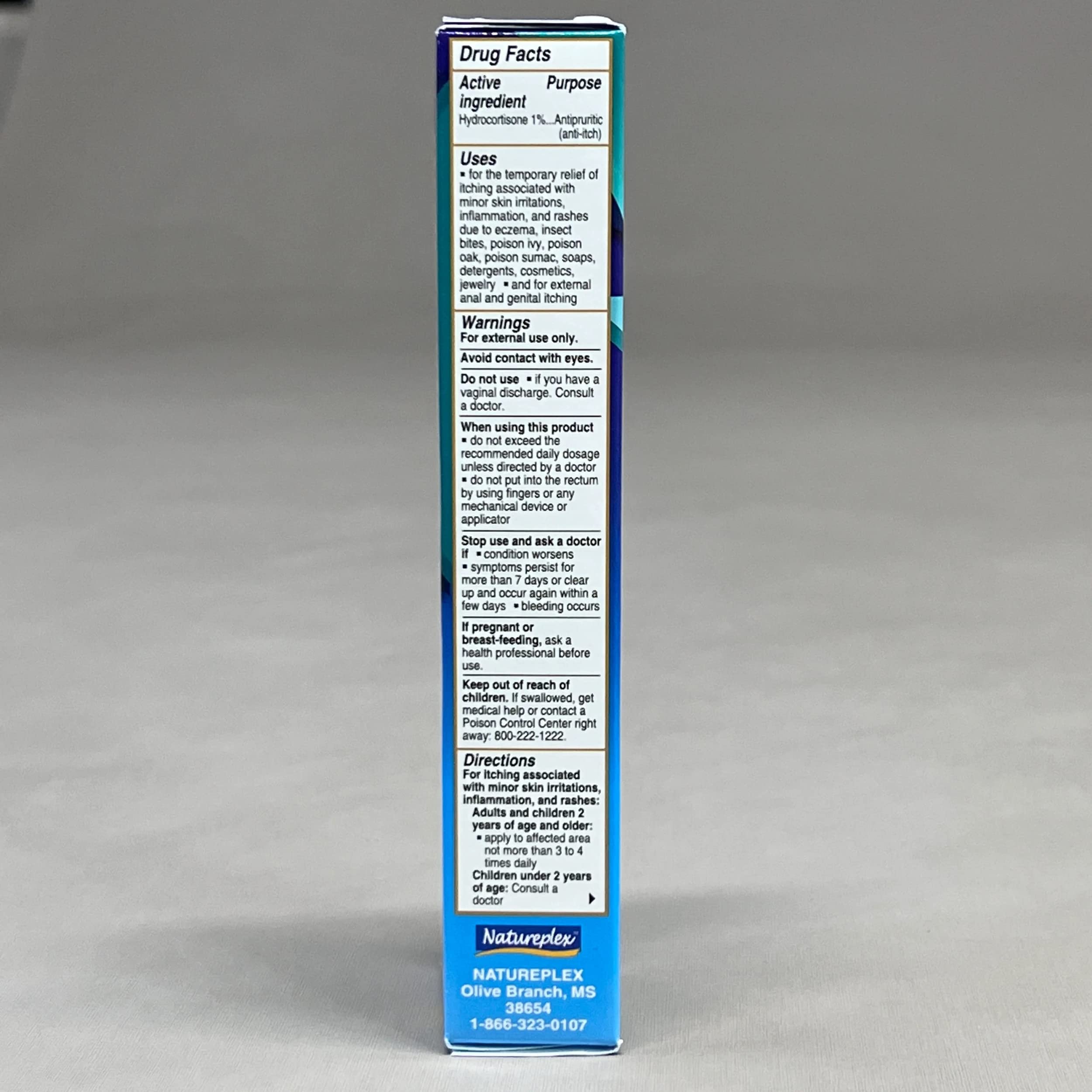 Natureplex Hydrocortisone Cream packaging front with clean branding.