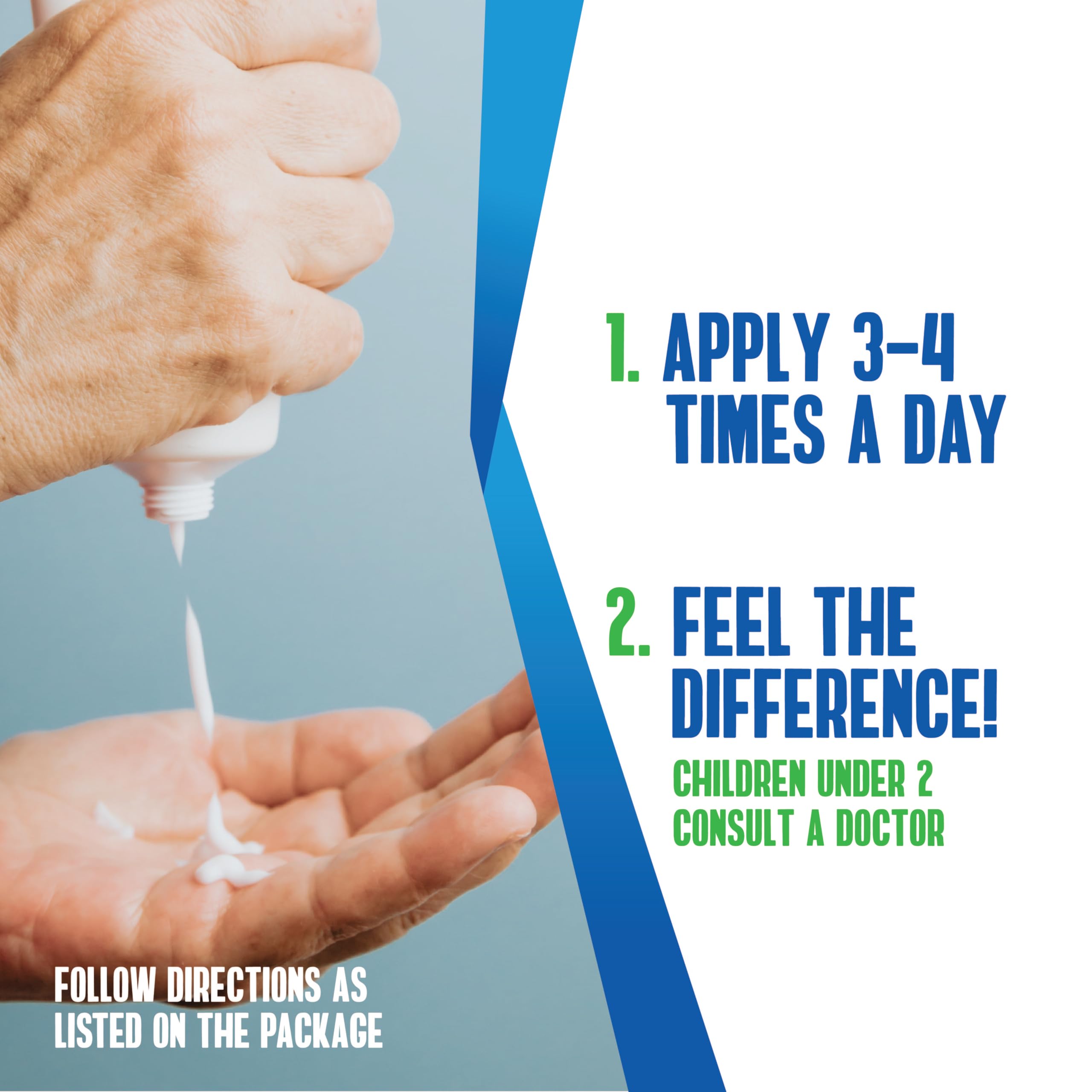 Applying Natureplex Maximum Relief on the arm demonstrates gentle cooling relief