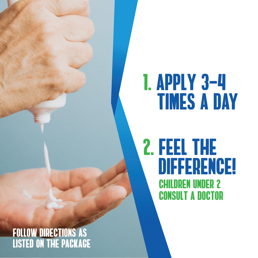 Applying Natureplex Maximum Relief on the arm demonstrates gentle cooling relief