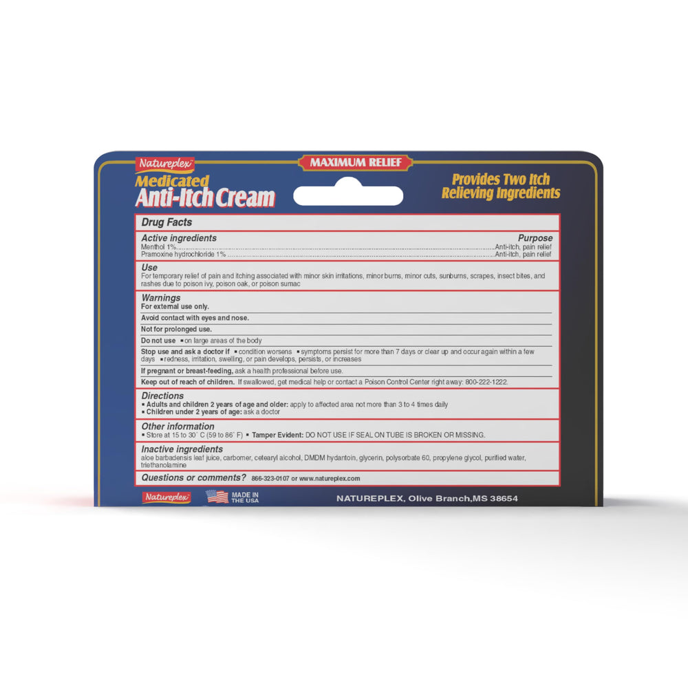 Packaging label highlights menthol and pramoxine active ingredients