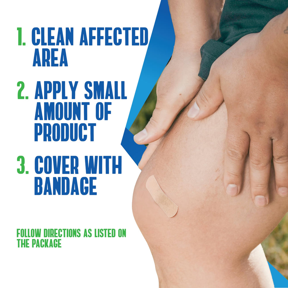 Natureplex ointment being applied to skin for minor irritation relief.
