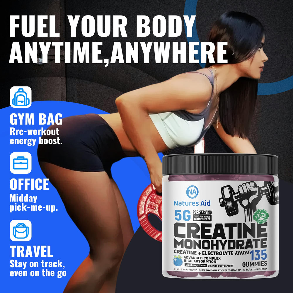 Natures Aid Creatine Monohydrate Gummies individual gummy close-up