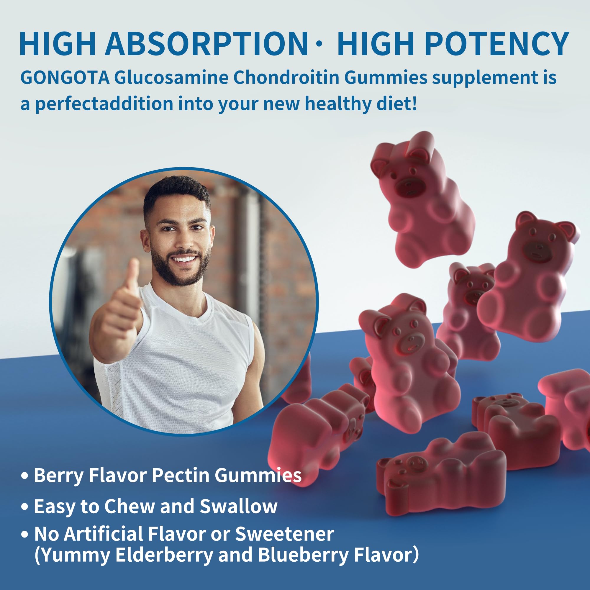 Easy-to-chew action of Natures Aid glucosamine chondroitin gummies in daily routine